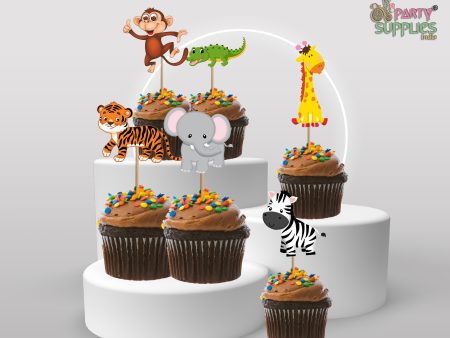 Jungle Theme Cup Cake Topper Hot on Sale